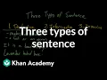 Three types of sentence Syntax Khan Academy