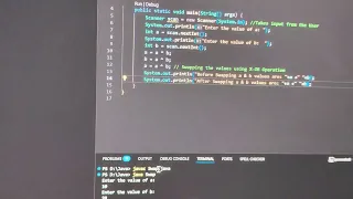 Java Program to Swap two variables without using a third variable
