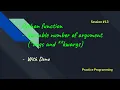 Python In Tamil 13 - Function Python Variable number of argument args and kwargs