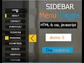 Sidebar menu toggle html css javascript