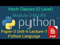 Paper-3 - Unit-6 Lecture-6 Date Time Functions Recursion O Level Course Computer Course
