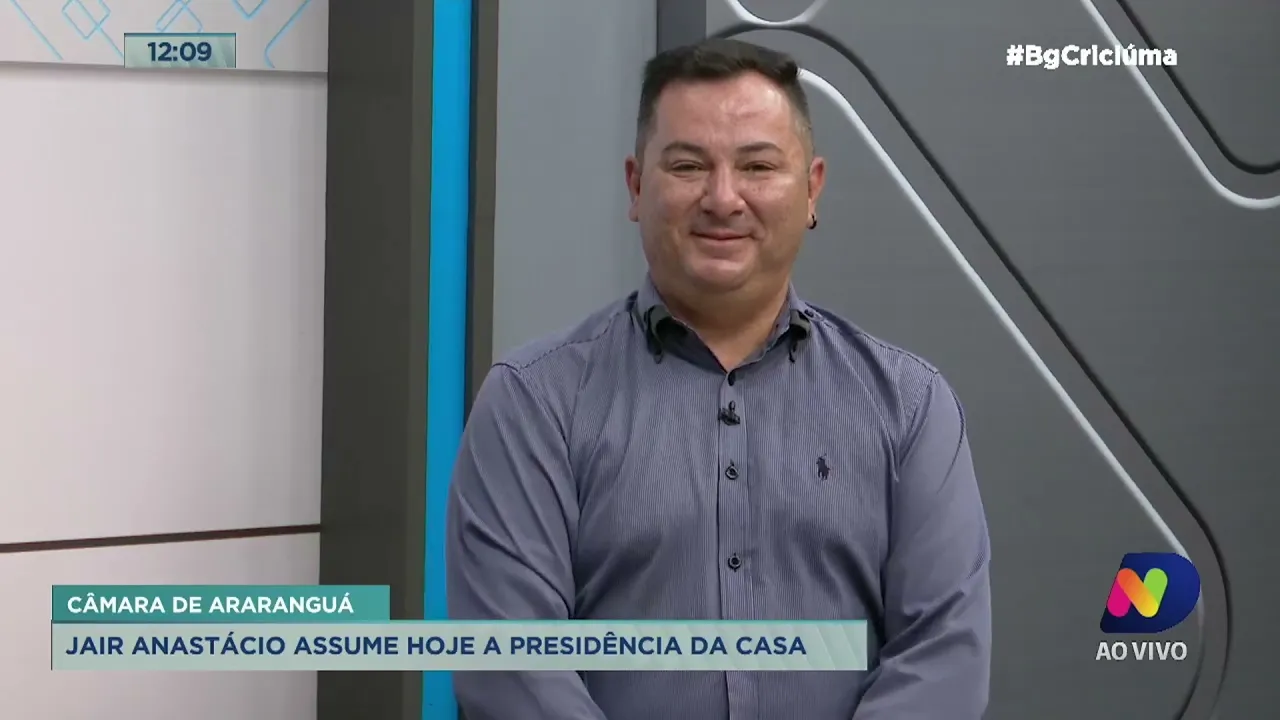 Jair Anastácio assume a presidência da Câmara de Vereadores de Araranguá nesta sexta-feira (7)