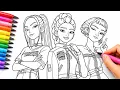 KPop Demon Hunters FanArt Coloring Pages Zoey Mira Rumi Anime Style