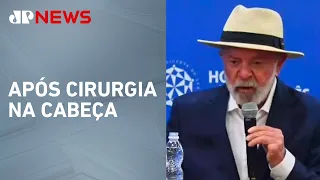 Lula faz pronunciamento no Hospital Sírio-Libanês após alta hospitalar