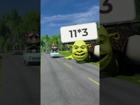 Funny & Weird Cars vs Scary Shrek in BeamNG.drive