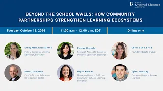 Beyond the school walls: How community partnerships strengthen learning ecosystems