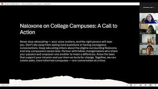 How To Build A Campus Narcan Program Presentation Recording 10 21 25 