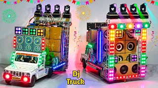 Mini Dj Pickup Truck Setup | How To Make Mini Cardboard Making Big Dj Loading | Gadi Wala Dj
