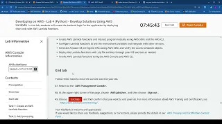 Developing on AWS Lab 4 Python - Develop Solutions Using AWS Lambda