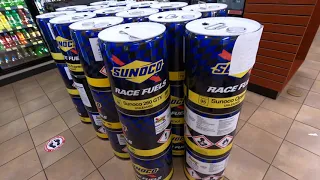 Kinds of fuel on Sunoco gas station in USA 4K