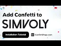 Simvoly ConfettiPage com Confetti Code installation tutorial