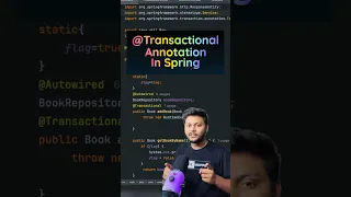 Spring Transactions Transactional Annotation