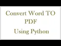 How to convert Word to PDF using Python GUI