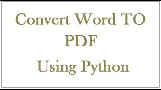 How to convert Word to PDF using Python GUI