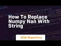 how to replace numpy nan with string