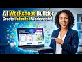 AI Worksheet Builder Website Create Unlimited Worksheets in Seconds Teacher AI Tool Demo