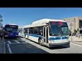 MTA and PANYNJ Q33 Q47 M60-SBS and Airport shuttle bus action at LaGaurdia Airport Terminal A
