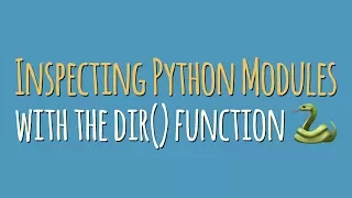 Inspecting Python Modules and Classes With dir And help