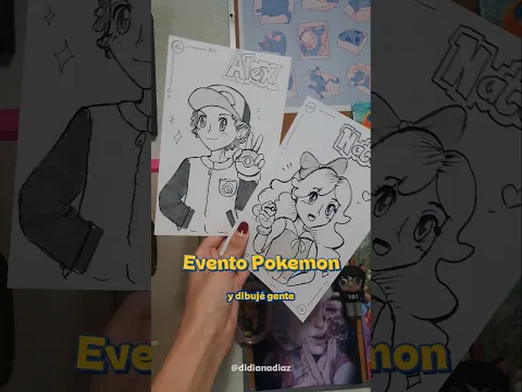 Haciendo comisiones de dibujo de Pokemon en un evento de Pokemon Go#pokemon #art #pokemongo #drawing