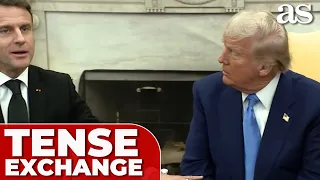 TENSE MOMENT in the OVAL OFFICE: Macron CHALLENGES Trump on Ukraine funding