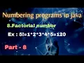 Java Numbering Programs Factorial Number Java Interview Programs Java Telugu