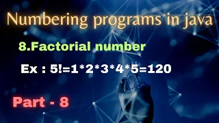 Java Numbering Programs Factorial Number Java Interview Programs Java Telugu