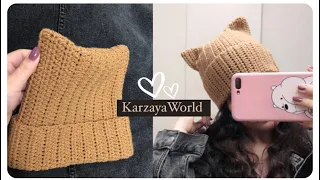 ايس كاب القطة كروشيه سهل جدا للمبتدئين Star Cat Hat Crochet