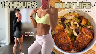 SPEND 12 HOURS WITH ME | healthy recipe, full body workout, fall motivation