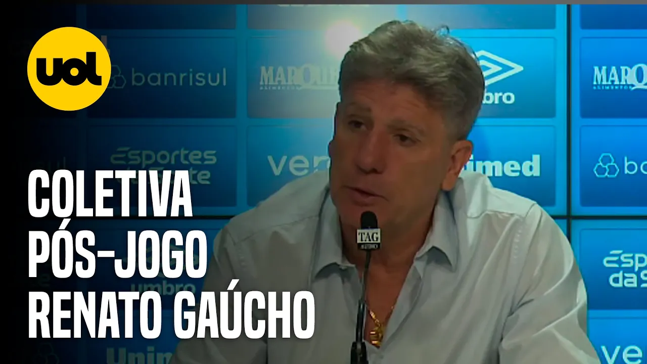 COLETIVA RENATO GAÚCHO: 'O PRIMEIRO TEMPO DO GRÊMIO FOI MARAVILHOSO'