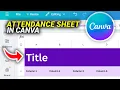 How To Make An Attendance Sheet In Canva Fast