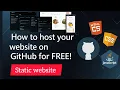 How to Host a Website on GitHub for FREE Deploy HTML CSS JS Website GitHub Pages Tutorial