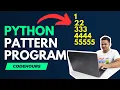 Python Pattern Programs in Hindi Printing Digits in Right Angle Triangle Shape