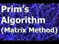 Prim s Algorithm Matrix Method