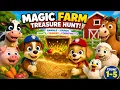 Farm Animals Treasure Hunt Animal Sounds Fruits Counting 1 5 Kids Learning Cartoon