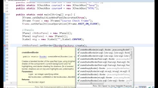 Java JCheckbox application