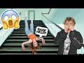 FALLING DOWN THE STAIRS PRANK ON BOYFRIEND CUTE REACTION Piper Rockelle