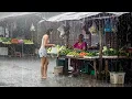 Download Lagu ENG !! 🌧️⚡ Extreme onweersbuien en zware regenval in Red Soil Village | Omgevingsgeluid Rainstorm