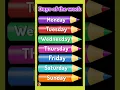 Weekdays song in english Sunday Monday Tuesday song English days of the week in English