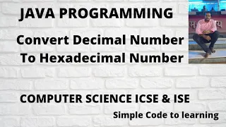 Java Program To Convert Decimal Number To Hexadecimal Number Hindi