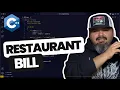 Restaurant Bill Program in C Calculate Total Bill with Tip and Tax