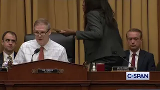 Del Stacey Plaskett Throws Document at Rep Mike Johnson
