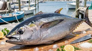 Everyday of My Life ❗🔥 Exploring Sorong Fish Market live broadcast of yellowfin tuna cutting