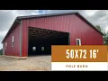 Pole Barn Shop - 50x72 Building Size