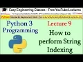 Python 3 Tutorial in Hindi 9 - String Indexing in Python
