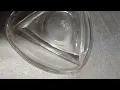 GovDeals Vintage MCM 3 Clear Triangle Bowl Tria