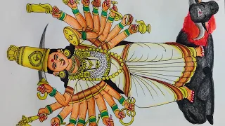 Shri Kshetra Vani Nivasini Sri Sapthashrungi amba Bhagwati drawing step by step/ Sapthashrungi mata