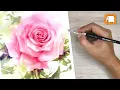Download Lagu Hoe MOOIE ROZE ROOS te schilderen ZONDER TEKENEN Aquarel tutorial Demonstratie