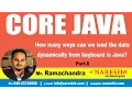 How many ways can we load the data dynamically from keyboard in Java Part 8 Core Java Tutorial
