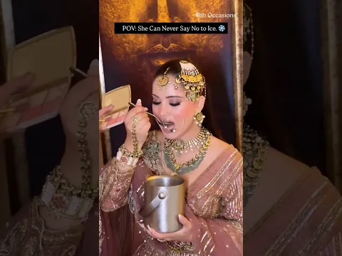 Bride Eating Ice During Her Makeup Session | Ice Lover | Lehenga | Bridal Makeup | Foodie | Baddie