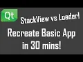 QML StackView vs Loader Complete code example